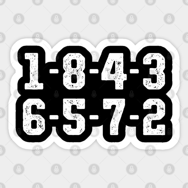 1-8-4-3-6-5-7-2 Sticker by danterjad